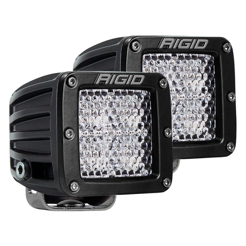 Rigid D-Series PRO Pods Pair on a studio background: A pair of black D-Series PRO surface mount pods with diffused lenses on a white background