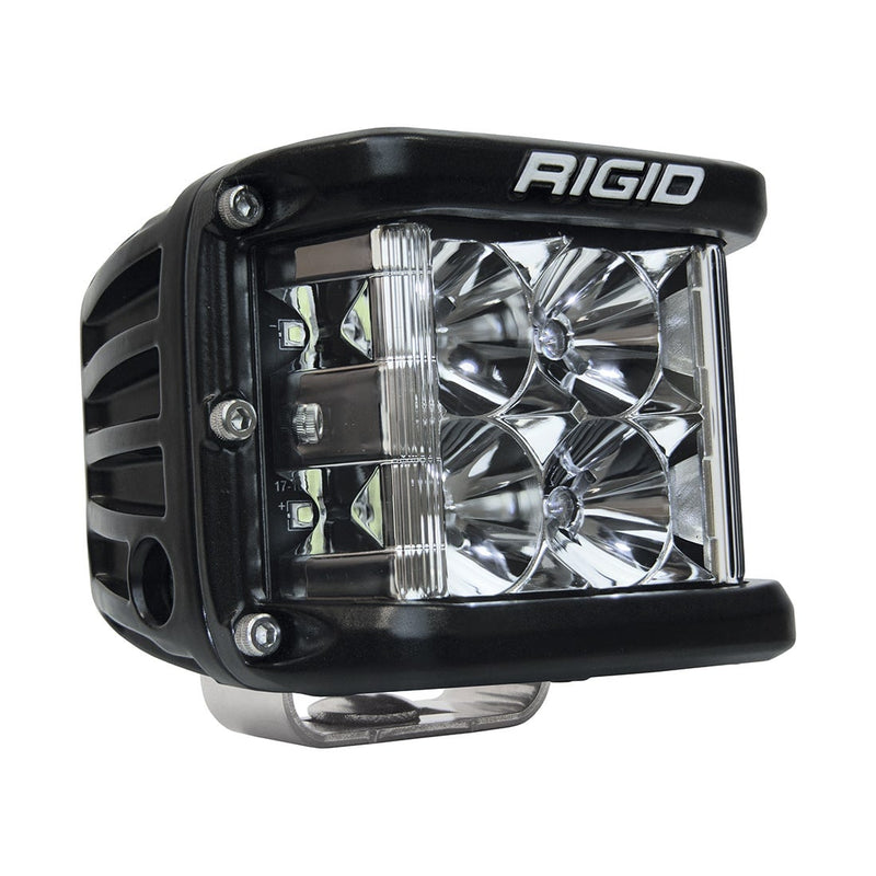 Rigid D-SS PRO Pod on a studio background: A single black D-SS PRO side-shooter pod with large reflector optics and side window on a white background