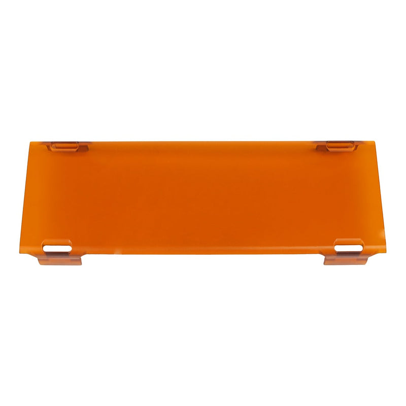 Rigid E-Series 10" Cover on a studio background: A single translucent amber E-Series 10" light cover on a white background