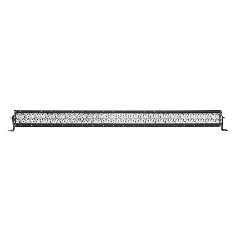 Rigid E-Series PRO 40" on a studio background: black 40" dual-row E-Series PRO LED light bar with clear lenses and spot optics on end-mount brackets against white