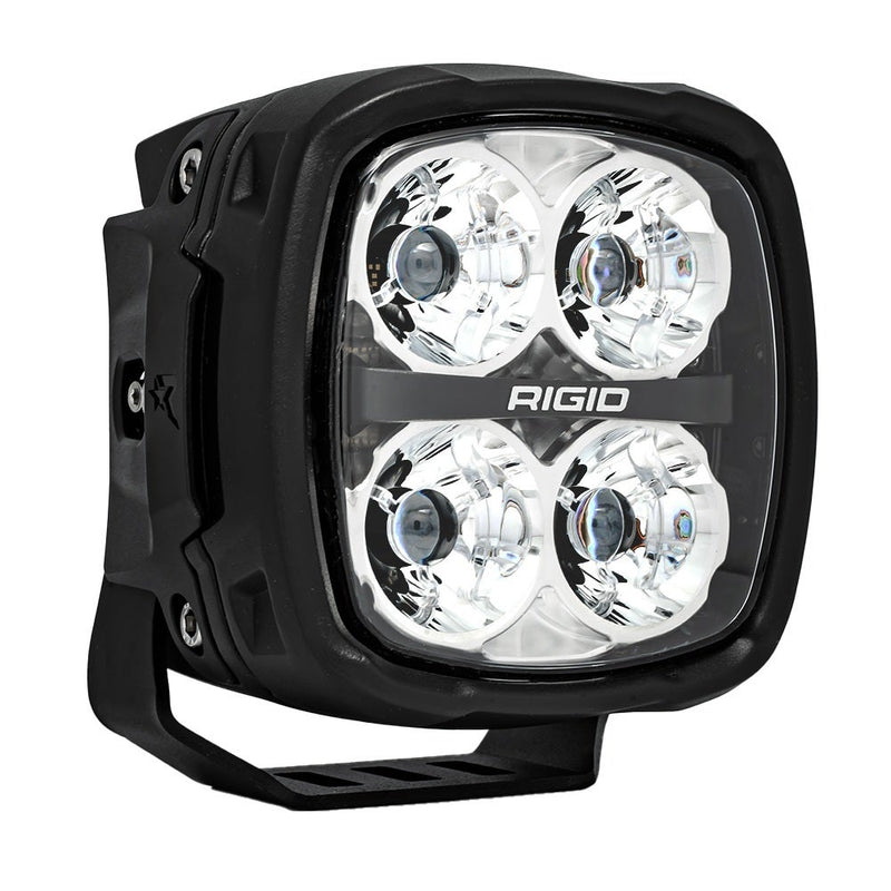 Rigid Phoenix Light Pod on a studio background: square black pod with four clear projector optics and a mounting bracket, three-quarter view on white