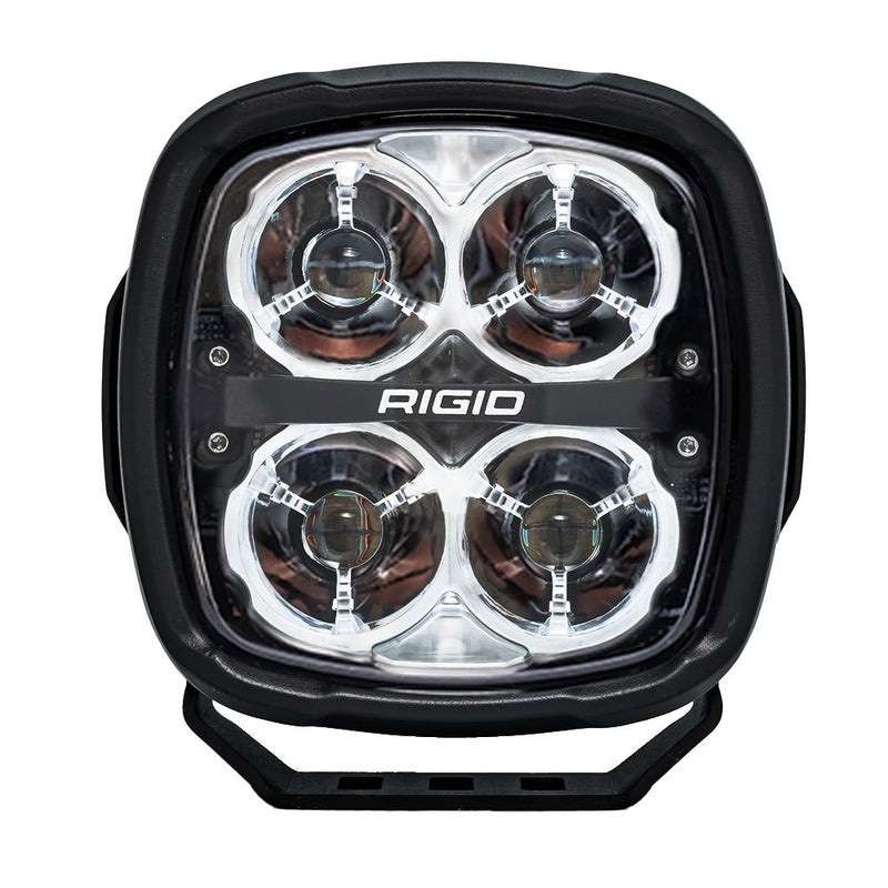Rigid Phoenix Light Pod on a studio background: straight-on view of a square black pod with four clear projector optics on white
