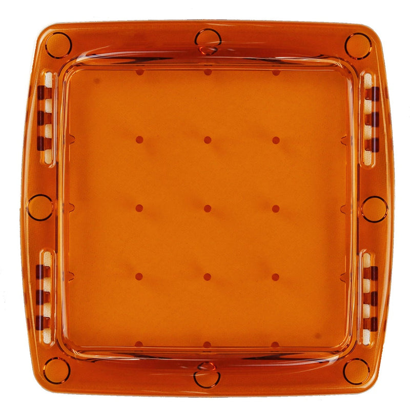 Rigid Q-Series Pod Cover on a studio background: an amber square Q-Series pod cover shown face on against white