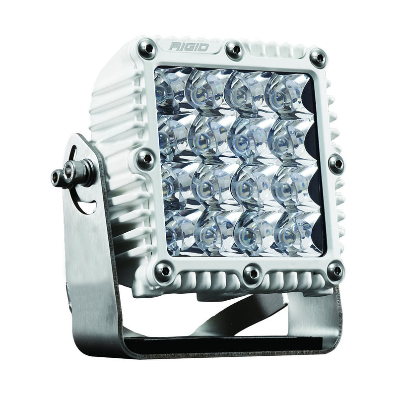 Rigid Q-Series PRO Spot Pod White on a studio background: white-housing Q-Series PRO square pod with sixteen spot optics on a bracket, on white