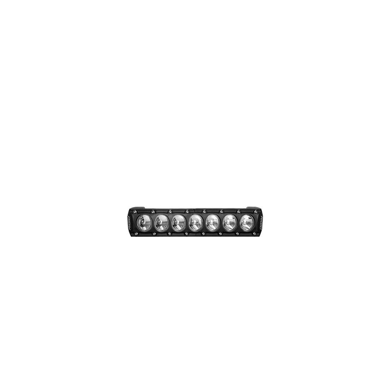 Rigid Revolve 10" Bar on a studio background: A black Revolve 10" LED light bar with seven round reflectors, shown head-on against a white background