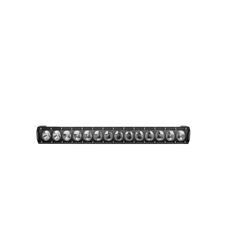 Rigid Revolve 20" Bar on a studio background: A black Revolve 20" LED light bar with a row of round reflectors, shown head-on against a white background