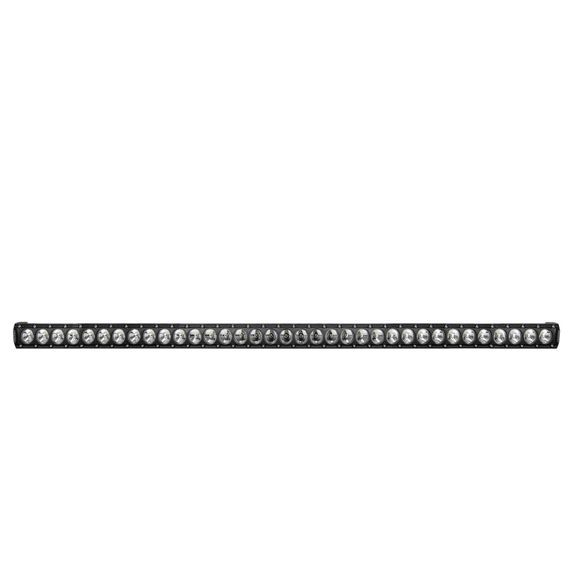 Rigid Revolve 50" Bar on a studio background: A black Revolve 50" LED light bar with a long row of round reflectors, shown head-on against a white background