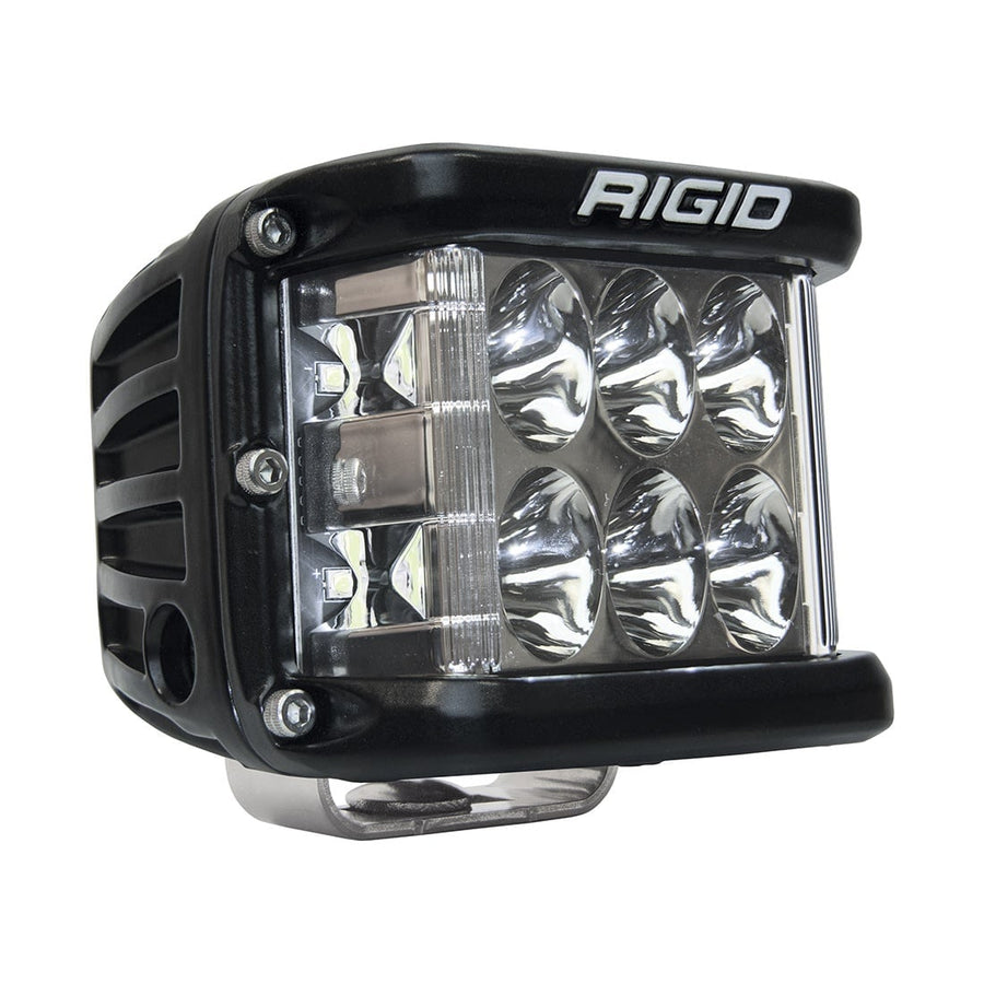 D-Series Pods by Rigid: A single black D-SS PRO side-shooter pod with clear forward optics and side-facing LEDs on a white background.