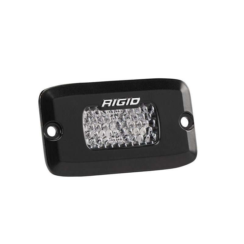 Rigid SR-M Series PRO Flood Diffused Flush Mount on a studio background: A black SR-M flush mount pod with a diffused lens on a white background