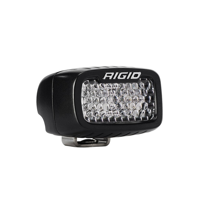 Rigid SR-M Series PRO Flood Diffused Pod on a studio background: A black SR-M surface mount pod with a diffused lens on a white background