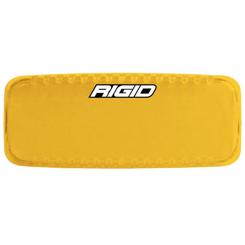 Rigid SR-Q Pod Cover on a studio background: A yellow translucent Rigid SR-Q pod cover with a small white Rigid logo on a white background