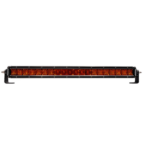 Rigid SR-Series 20" Spot Amber PRO on a studio background: A Rigid SR-Series 20" LED light bar with an amber PRO lens shown head on against white