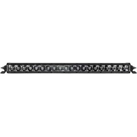 Rigid SR-Series PRO 20" Spot Midnight on a studio background: midnight edition 20" SR-Series PRO spot light bar with blacked-out housing and optics, on white