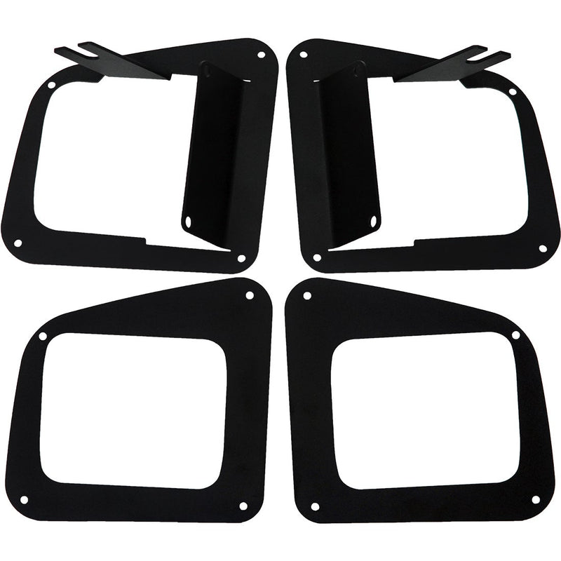 Rigid Fog Mount: black fog pocket mounting brackets and bezels, on white