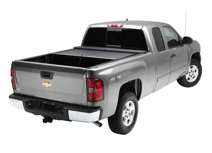 Roll-N-Lock M-Series closed on a silver Chevrolet Silverado 1500 Z71