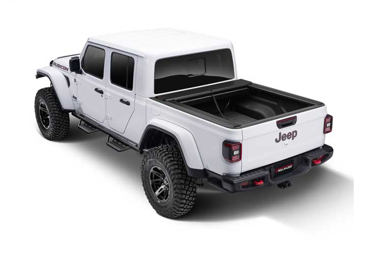 Roll-N-Lock M-Series on a white 2020-2026 Jeep Gladiator Rubicon, second view