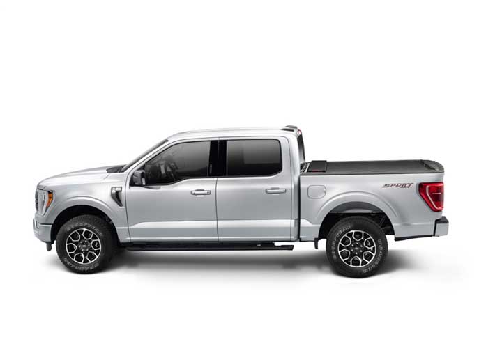 Roll-N-Lock M-Series closed, side profile of a 2021 Ford F-150 SuperCrew