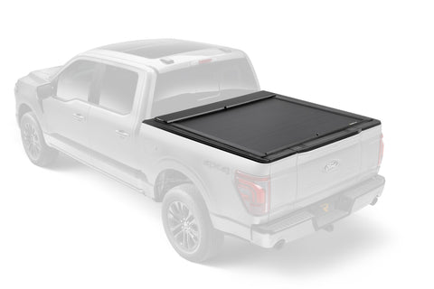 Roll-N-Lock A-Series ghosted illustration showing the cover installed on a pickup bed