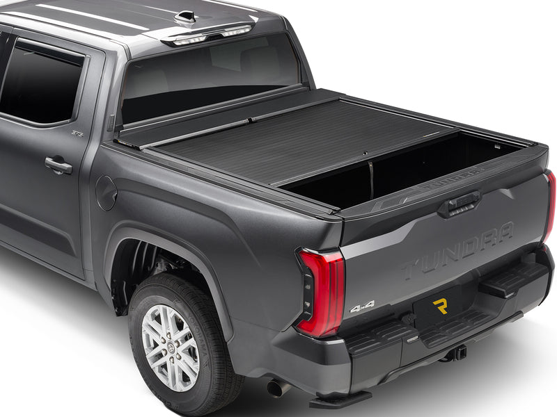 Roll-N-Lock A-Series XT cover partly retracted, rear three-quarter view