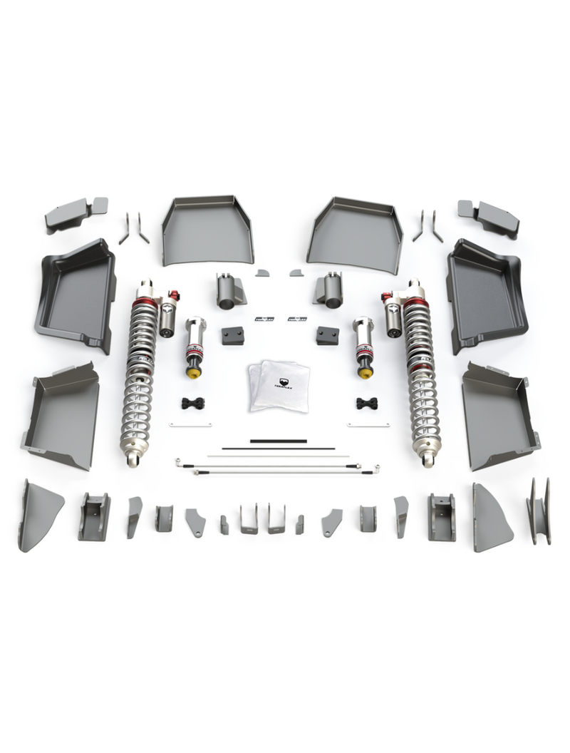 TeraFlex Alpine RT coilover suspension system rear kit on a white background