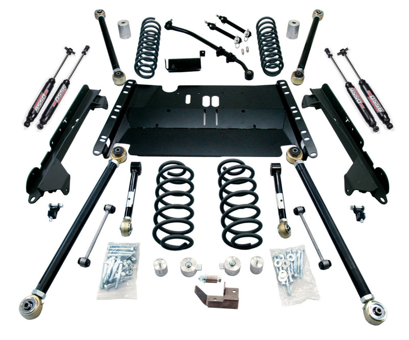 TeraFlex 4" Enduro LCG lift kit with 9550 VSS shocks on a white background