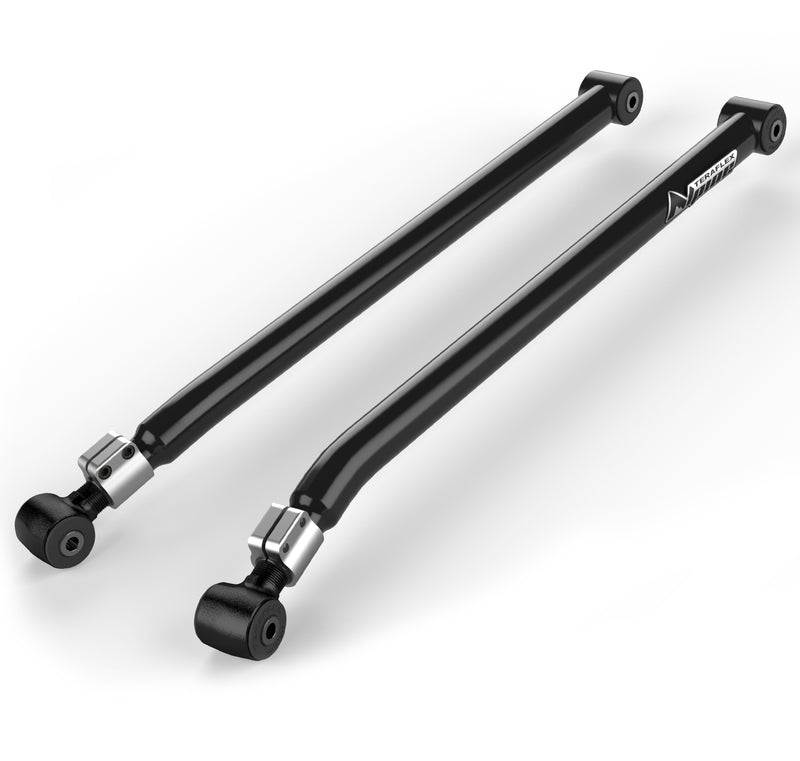 TeraFlex Alpine rear lower long control arm kit on a white background