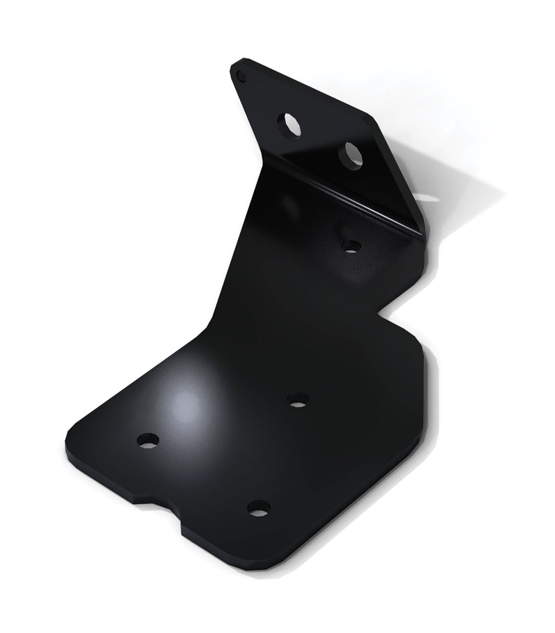 TeraFlex black CB antenna mount bracket, driver side, on a white background