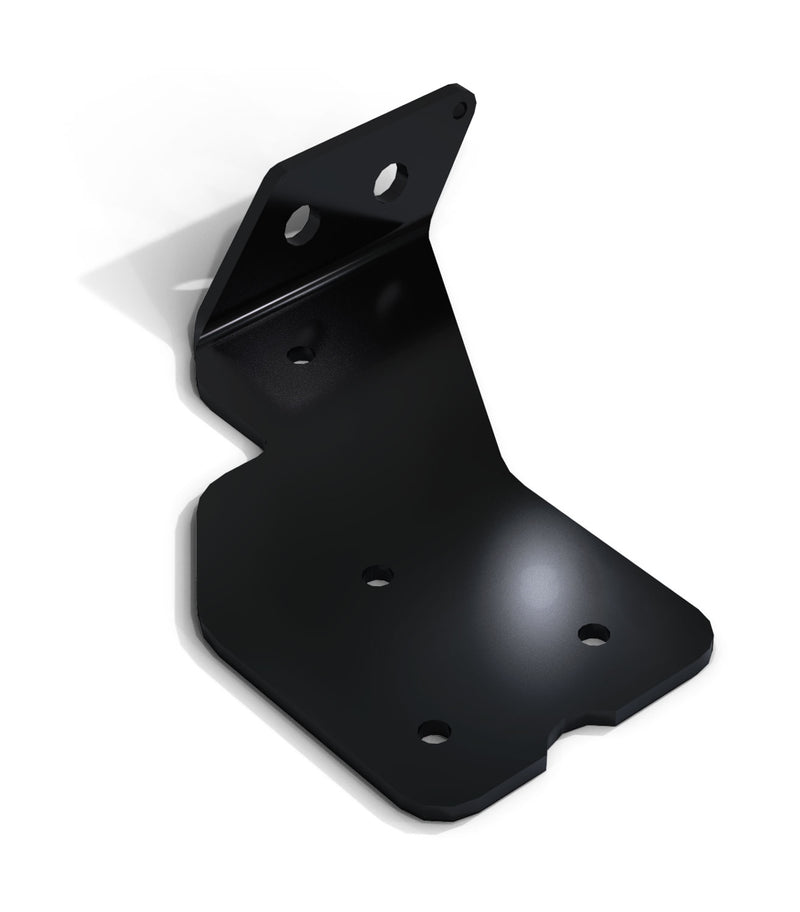TeraFlex black CB antenna mount bracket, passenger side, on a white background