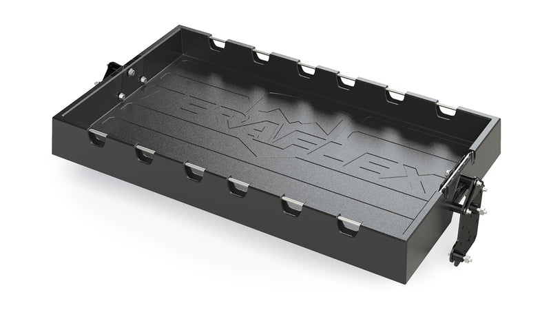 TeraFlex Cargo Rack, shown on a studio background: black TeraFlex cargo rack tray with embossed TeraFlex logo and side mounting brackets, rendered on white