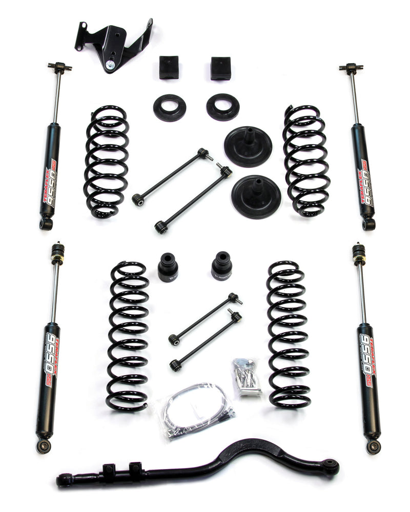 TeraFlex 3" Coil Spring Base Lift Kit with Front Track Bar & 9550 VSS Twin-Tube on a white background