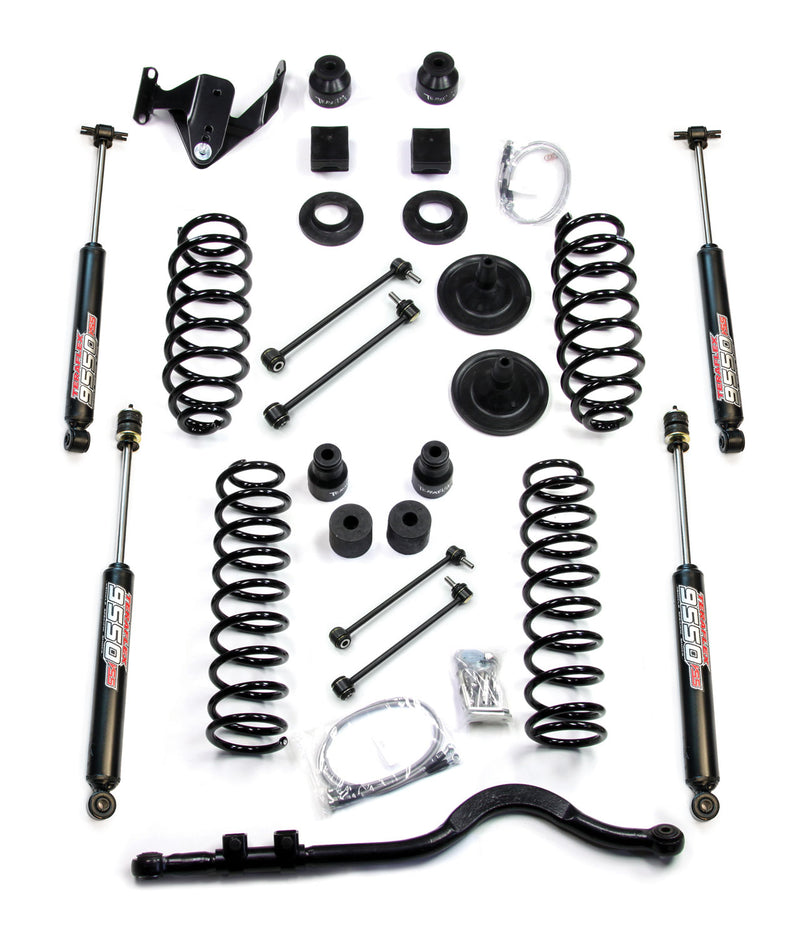 TeraFlex 4" Coil Spring Base Lift Kit with Front Track Bar & 9550 VSS Twin-Tube on a white background