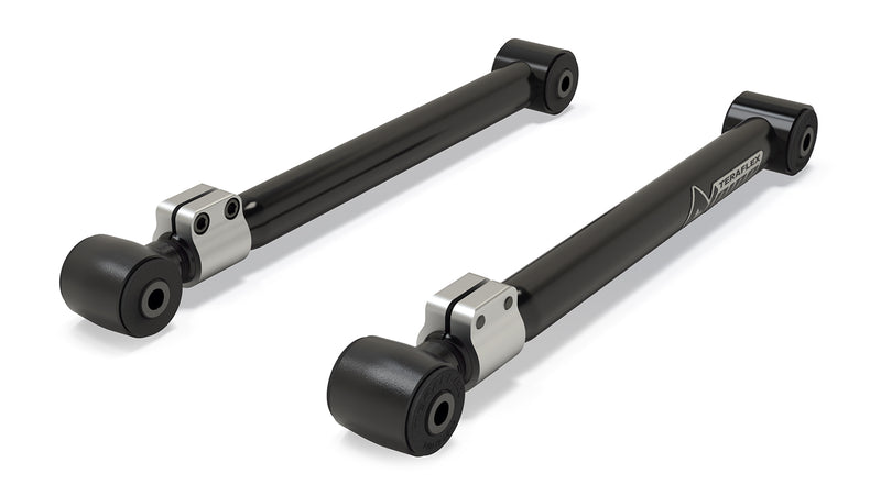 TeraFlex Control Arm, shown on a studio background: pair of short black TeraFlex Alpine adjustable control arms on white