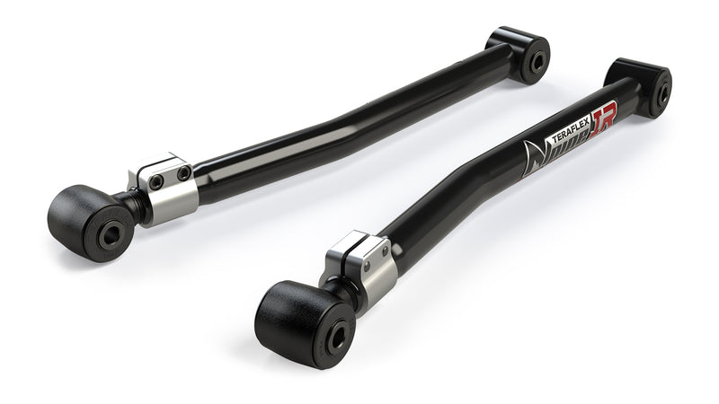 TeraFlex Control Arm, shown on a studio background: two black adjustable Alpine IR control arms with silver adjusters on white