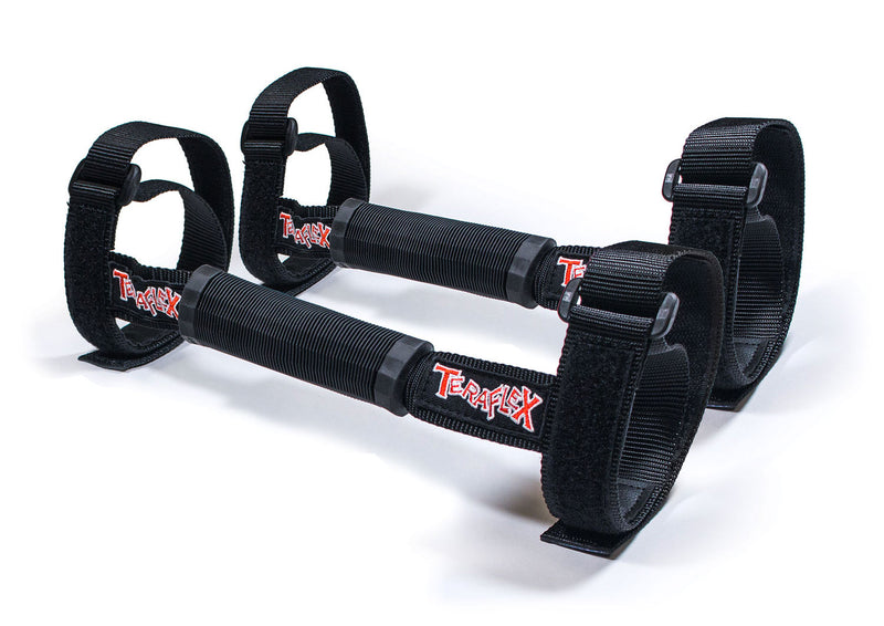 TeraFlex padded grab handles with hook-and-loop straps on a white background