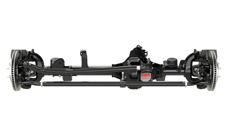 TeraFlex HD Axle, shown on a studio background: front axle assembly with rotors, steering and TeraFlex diff cover, studio render on white