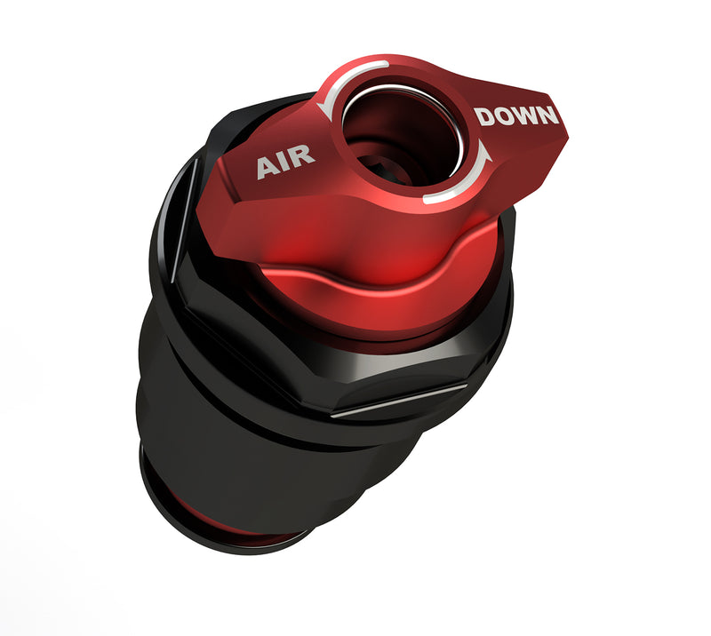 TeraFlex air deflator valve with red adjustment cap on a white background