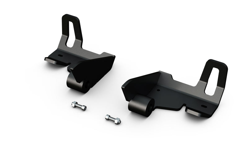 TeraFlex Falcon bolt-on rear shock skid plates in black with hardware on a white background