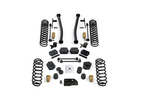 TeraFlex Sport ST Suspension System, shown on a studio background: TeraFlex JL Sport lift kit with four coil springs, two control arms, spacers and brackets on white