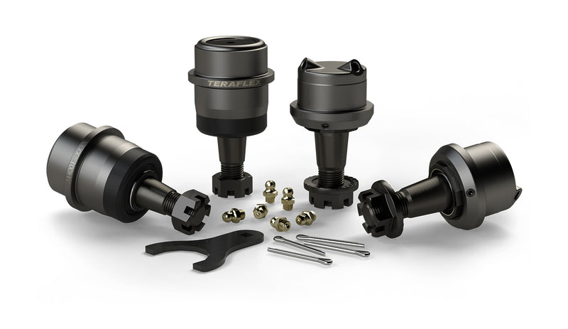 TeraFlex Dana 30/44 HD ball joint kit, Without Knurl option: two upper and two lower ball joints with hardware