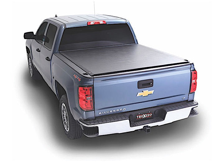 TruXedo Deuce soft folding tonneau cover closed over the bed of a pickup truck, widest view