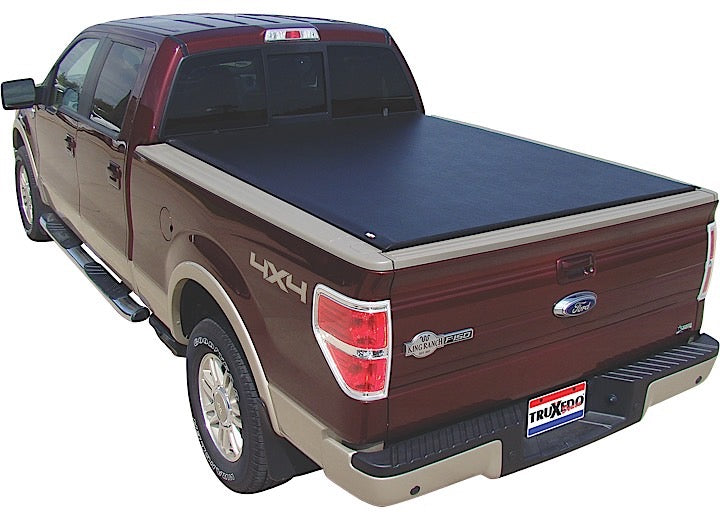 TruXedo Deuce soft folding tonneau cover closed over the bed of a pickup truck, widest view