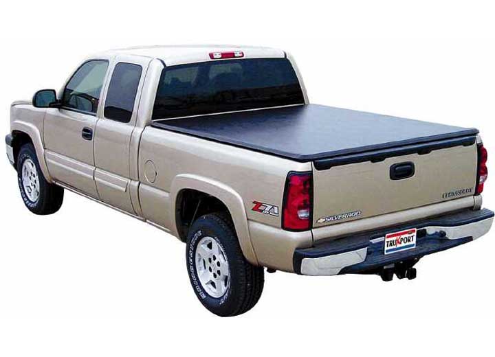 TruXedo Lo Pro soft roll-up tonneau cover closed on a 1999-2006 Chevrolet Silverado 1500, widest view