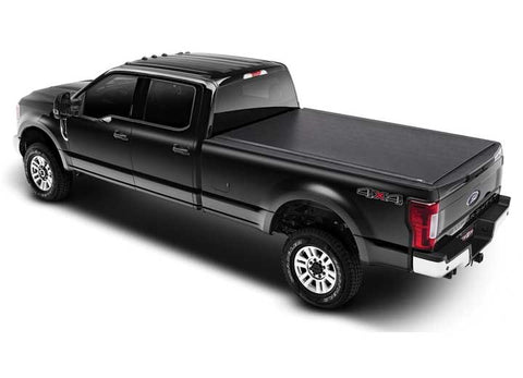 TruXedo Lo Pro soft roll-up tonneau cover closed on a 1999-2016 Ford Super Duty, widest view