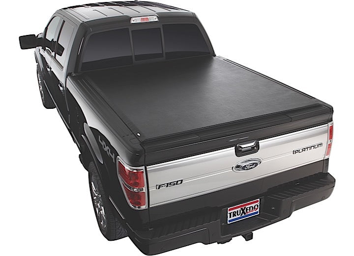 TruXedo Lo Pro soft roll-up tonneau cover closed on a 2009-2014 Ford F-150, widest view