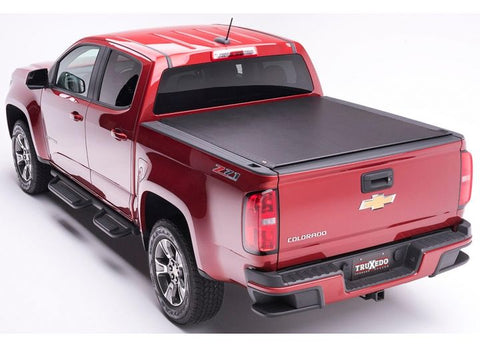 TruXedo Lo Pro soft roll-up tonneau cover closed on a 2015-2022 Chevrolet Colorado, widest view