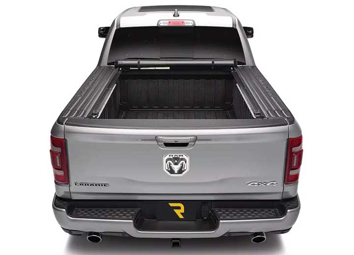 TruXedo Lo Pro soft roll-up tonneau cover rolled forward to the cab on a 2019-2024 Ram 1500