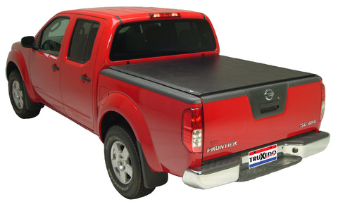 TruXedo Lo Pro soft roll-up tonneau cover closed over the bed of a pickup truck, widest view