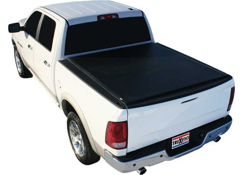TruXedo Lo Pro soft roll-up tonneau cover closed over the bed of a pickup truck, widest view