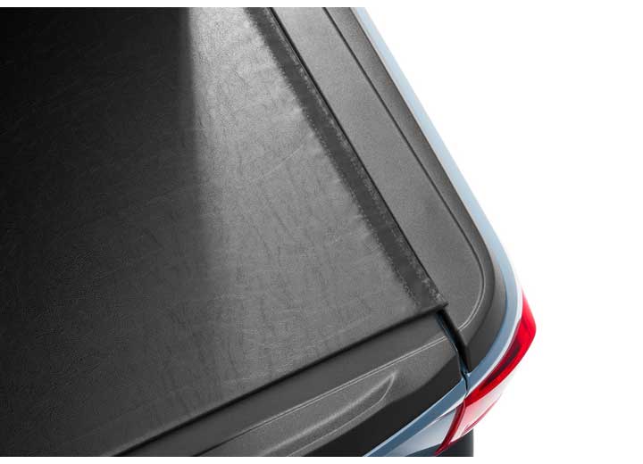 Close-up of the grain of the cover surface on a TruXedo Lo Pro soft roll-up tonneau cover