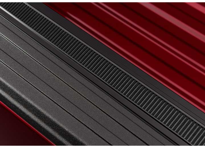 Close-up of the side rail on a TruXedo Pro X15 soft roll-up tonneau cover